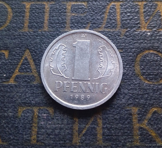 1 пфенниг 1989 (A) Германия ГДР #26 AU