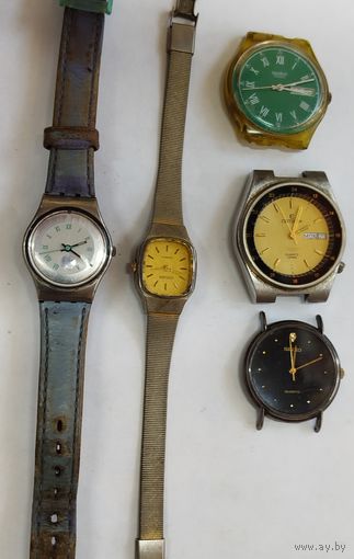 Часовой лот с часами"Seiko,Swatch,Citizen"