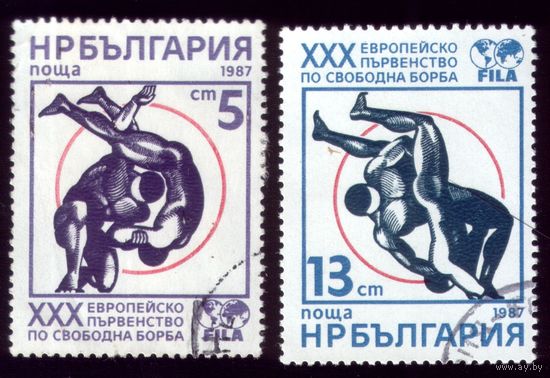 2 марки 1987 год Болгария Борьба 3563-3564