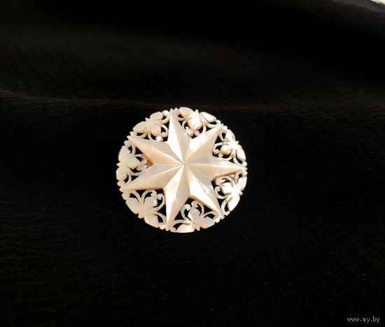 Брошь, винтаж, перламутр, Вифлеемская звезда