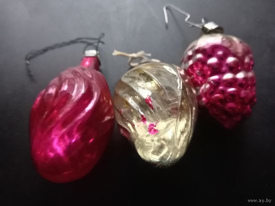 Ёлочная игрушка СССР 3 штуки