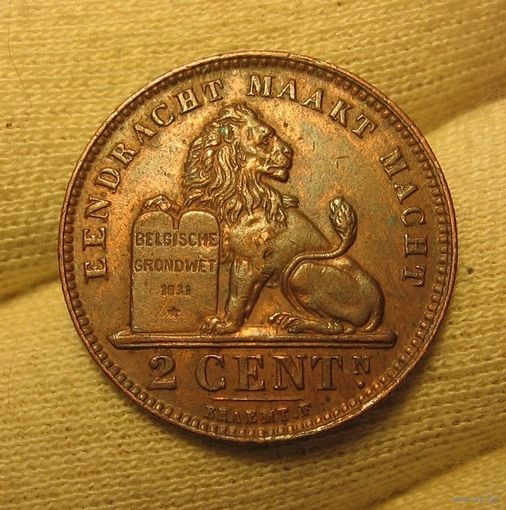 2 сантима 1919 Бельгия отличные!