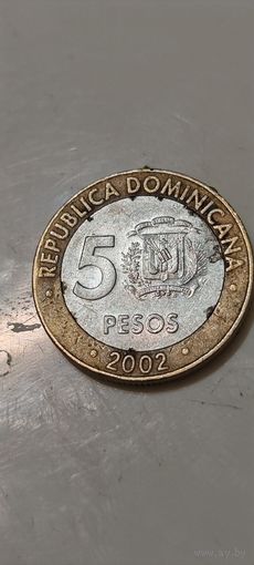 Доминиканская республика 5 песос 2002