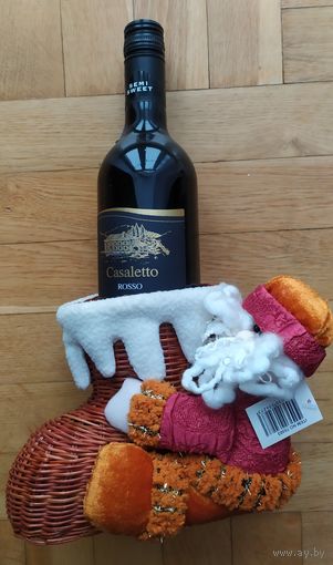 Для бутылки - Новогодний валенок с Дедом Морозом