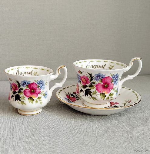 Чайная, кофейная пара Royal Albert Англия 1970 г Костяной фарфор