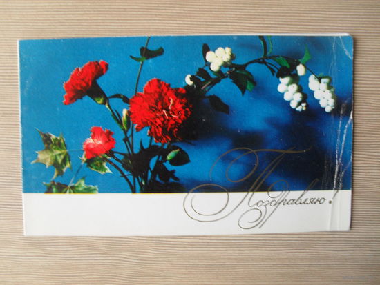 ДВОЙНАЯ ЧИСТАЯ ОТКРЫТКА.СССР. 1972 год. ПОЗДРАВЛЯЮ. фото. П. СМОЛЯКОВА.