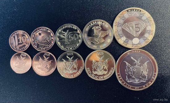 Намибия 2025 набор 5 монет UNC