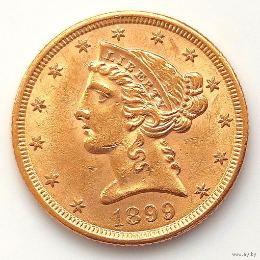 5 долларов США 1899г.