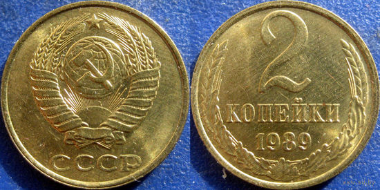 2 копейки 1989 года. UNC. Чекан ММД.