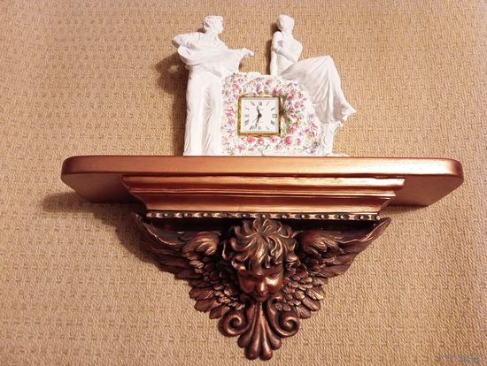 - КРОНШТЕЙН-АНГЕЛ и Горельеф ВЛЮБЛЁННАЯ ПАРА с часами-будильником EUROPA Германия