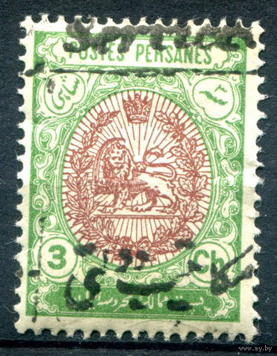Персия (Иран) - 1911г. - лев, надпечатка Service, 3 Ch - 1 марка - MH, трещинки на клее [Mi 23]. #4-W1-123-A-1