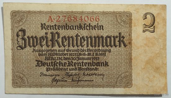 2 рентенмарки 1937 Германия