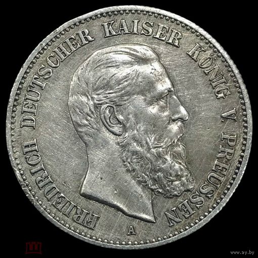 С рубля без мц! 2 марки 1888 Фридрих Пруссия