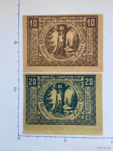 Нотгельд Австрия Приют Марии Таферт 10-20 геллеров -0102