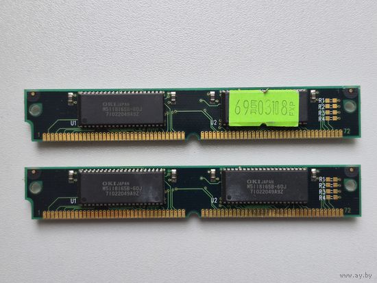 Модули SIMM RAM, 2 штуки, чипы OKI M5118165B-60J