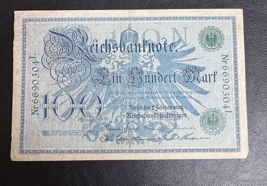 100 марок 1908 зеленая печать