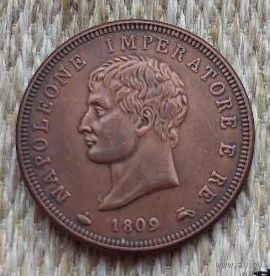 Италия 1 сольдо 1809 года. Наполеоновское Королевство Наполеон Бонапарт. Предложи свою цену или обмен!