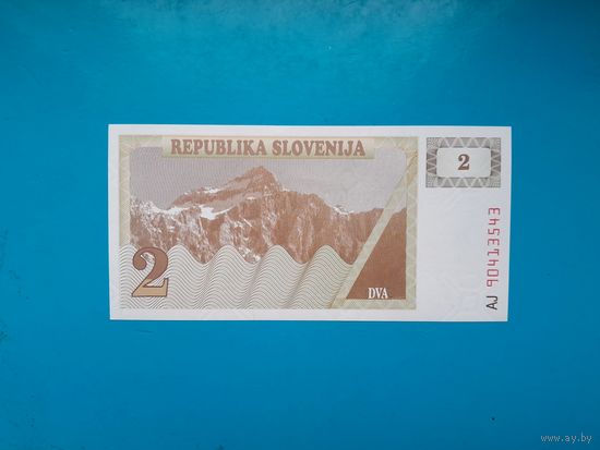 2 толара 1990 года. Словения. UNC. Распродажа
