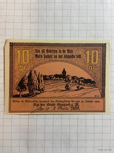 10 пфеннингов (нотгельды) г. Германия.