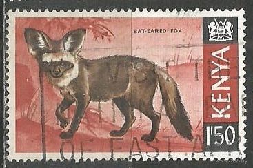 Кения. Большеухая лисица. 1966г. Mi#35.
