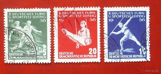 ГДР. Спорт. ( 3 марки ) 1956 года.