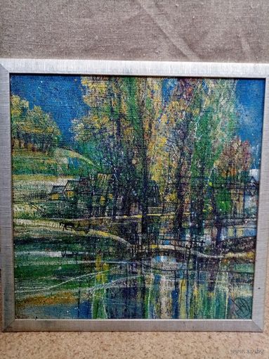 Шапо В.Д. "Поворот", ак.х. картон. 50х50см. 2010г.