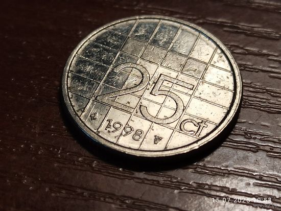 Нидерланды 25 центов 1998
