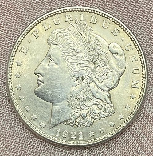 Монета 1 доллар 1921 год. США. Доллар Моргана. Монетный двор Филадельфия