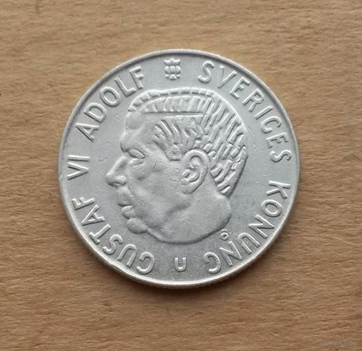 Швеция, 1 крона 1965 г., серебро 0.400, Густав VI Адольф (1950-1973)