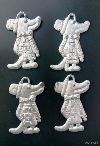 Ёлочная игрушка СССР Крокодил Гена пластик a-la картонаж