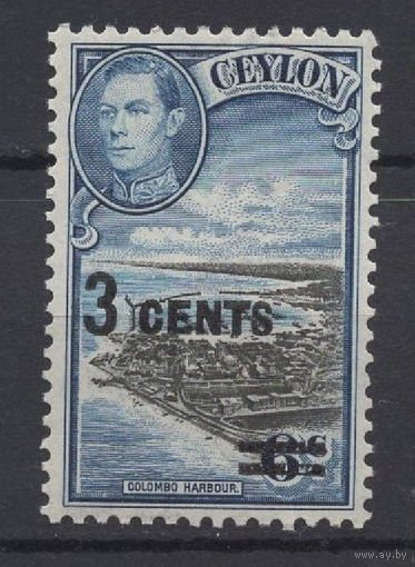 Цейлон 1940** Порт Коломбо Георг VI Новый номинал