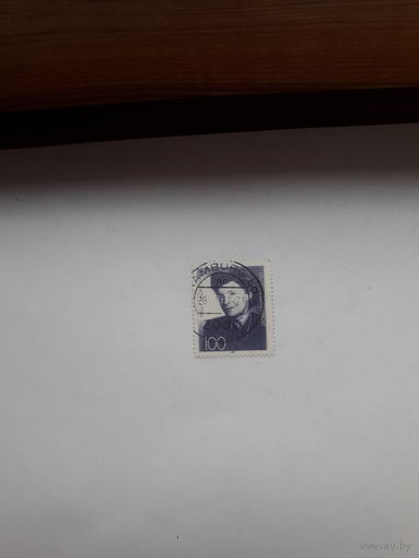 Марки ФРГ Лауреат нобелевской премии по Литературе  1966 Н Сакс