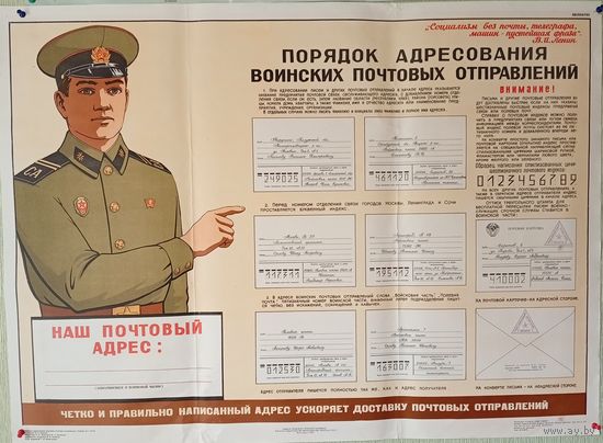 Почтовый армейский плакат 1981 г.