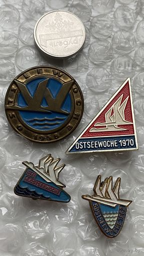 Значки ГДР Балтийский фестиваль, 4 шт