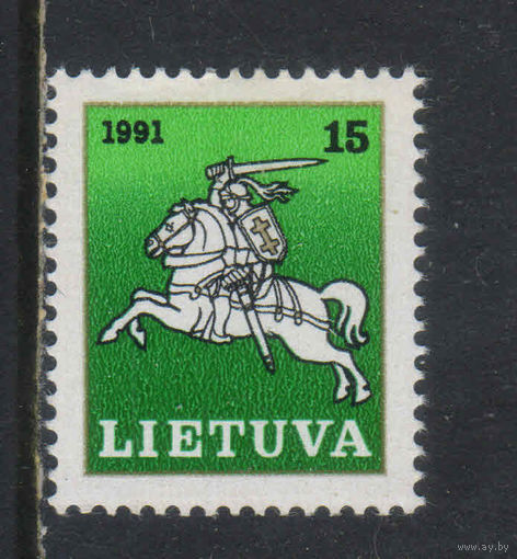 Литва 2-я Респ 1991 Герб Литовский рыцарь Стандарт #473**