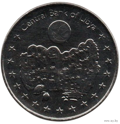 ГОСУДАРСТВО ЛИВИЯ. 100 дирхамов 2014. Голограмма.