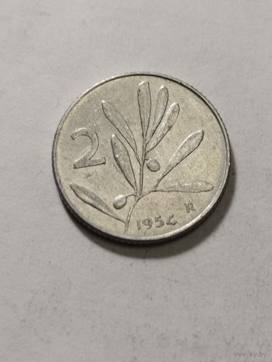 Италия 2 лиры 1954