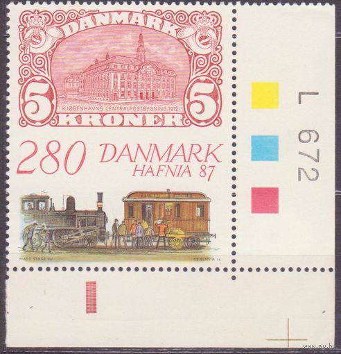 Дания, 1987, **, паровоз, лошадь, автомобиль выставка мирок (МАЙ