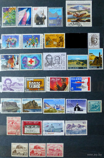 Набор марок ИСЛАНДИЯ\526в\ искусство рождество горы персоналии 30шт\7штMNH\ кц50ми