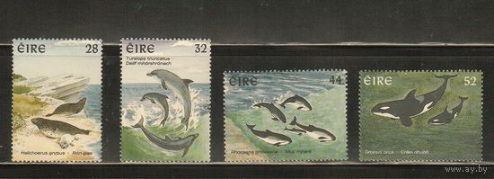 Ирландия-1997(Мих.989-992) , ** , Морская Фауна, Дельфины (полная серия)