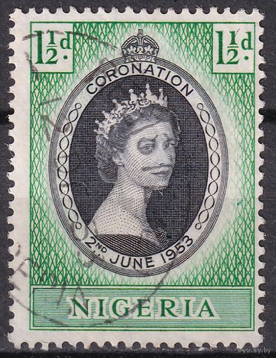 57.BrK. Великобритания. Колонии. Нигерия. Коронация Елизаветы II. 1953 г. 1 1/2d. Mi.#70.