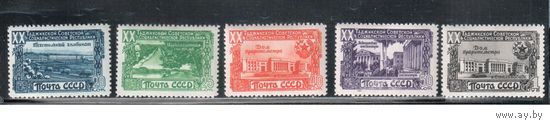 СССР-1949, (Заг.1384-1388),  * , Таджикская ССР, растр КВ