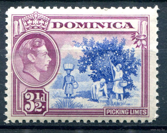 Британские колонии - Доминика - 1938/47г. - ландшафты, король Георг VI, 3 1/2 P - 1 марка - MH [Mi 99]. #4-B6-116-A-1