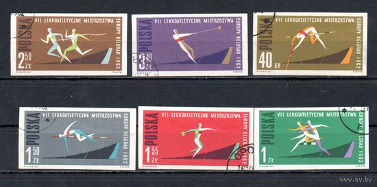 VII чемпионат Европы по легкой атлетике в Белграде Польша 1962 год 6 марок