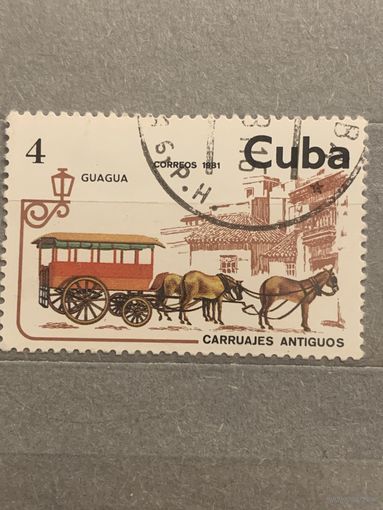 Куба 1981. Гужевой транспорт. Guagua
