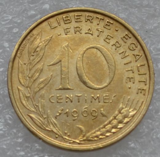 Франция, 10 сантимов 1969 г.