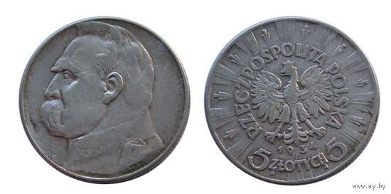 5 злотых 1934 Пилсудский