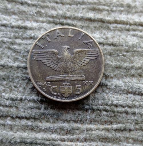 Werty71 Италия 5 чентезимо 1942 Птица