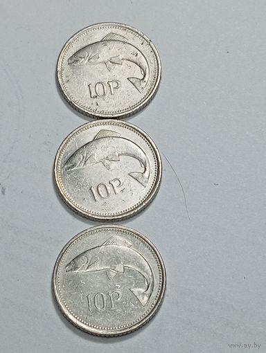 Ирландия 10 пенсов 1993 , 1998 , 1999 года .