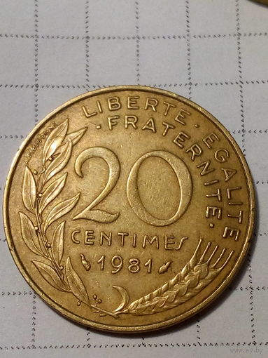 20 сантимов Франция 1981 год
